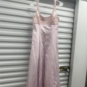 Vintage Zum Zum by Niki Livas Pink Satin Formal Gown | Size 7/8 Small Medium | M